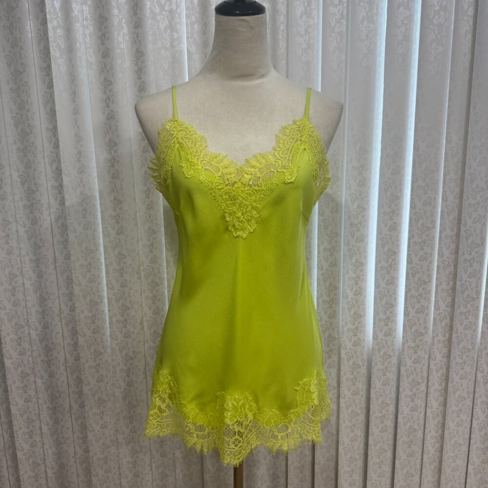 Gold Hawk Coco Lace Silk Cami Lime NWT, Size M - Picture 3 of 16